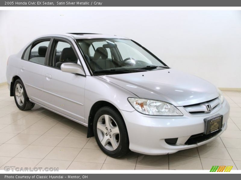 Satin Silver Metallic / Gray 2005 Honda Civic EX Sedan