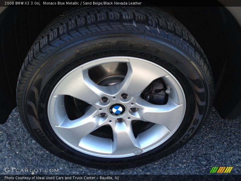 Monaco Blue Metallic / Sand Beige/Black Nevada Leather 2008 BMW X3 3.0si