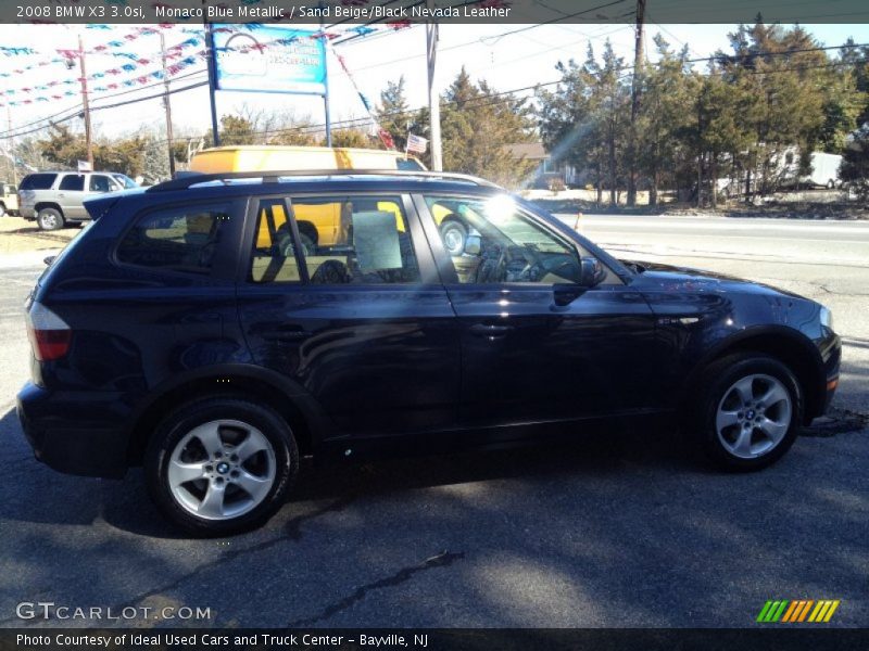 Monaco Blue Metallic / Sand Beige/Black Nevada Leather 2008 BMW X3 3.0si