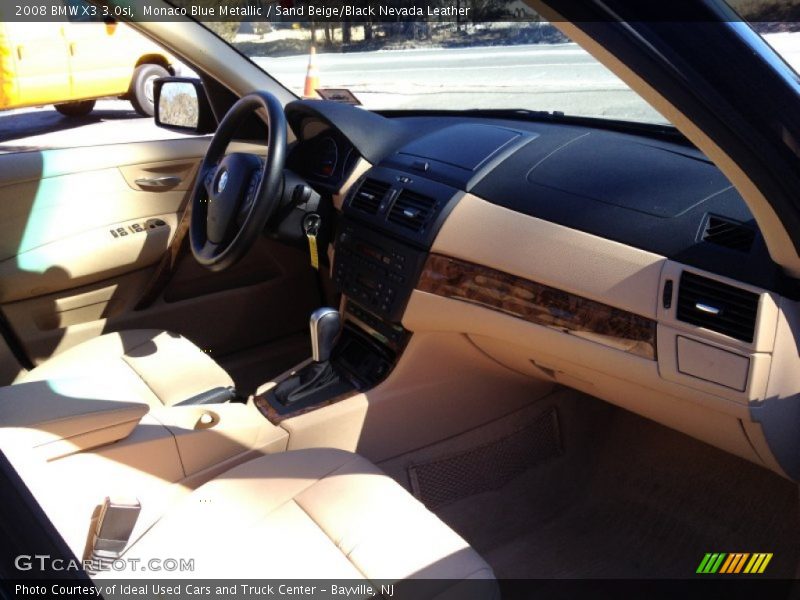 Monaco Blue Metallic / Sand Beige/Black Nevada Leather 2008 BMW X3 3.0si
