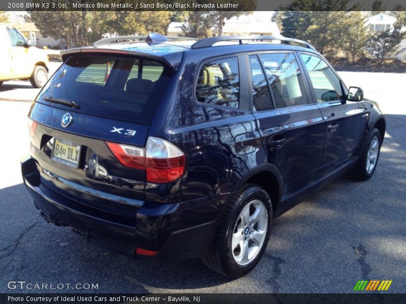Monaco Blue Metallic / Sand Beige/Black Nevada Leather 2008 BMW X3 3.0si