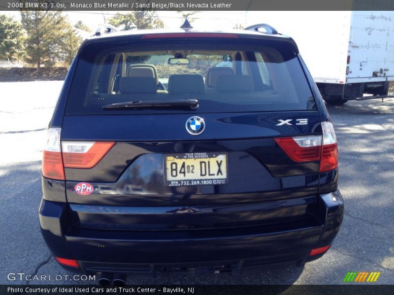 Monaco Blue Metallic / Sand Beige/Black Nevada Leather 2008 BMW X3 3.0si