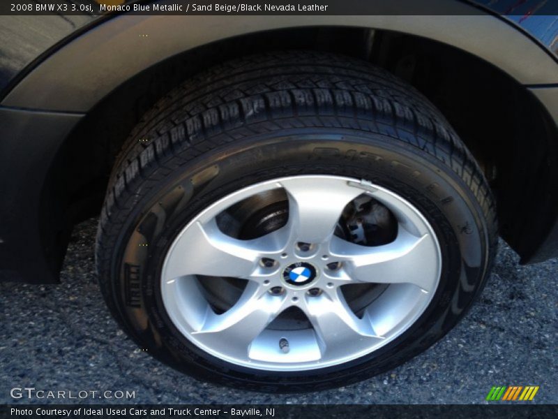 Monaco Blue Metallic / Sand Beige/Black Nevada Leather 2008 BMW X3 3.0si