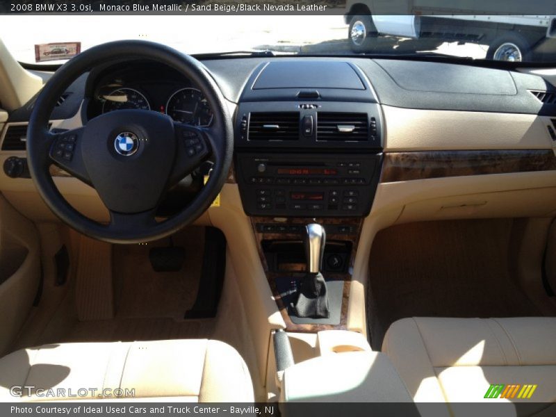 Monaco Blue Metallic / Sand Beige/Black Nevada Leather 2008 BMW X3 3.0si