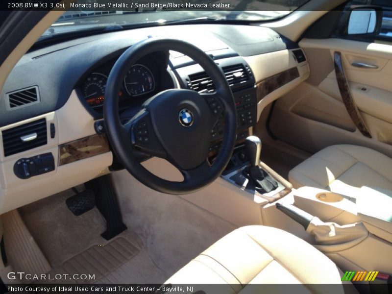 Monaco Blue Metallic / Sand Beige/Black Nevada Leather 2008 BMW X3 3.0si