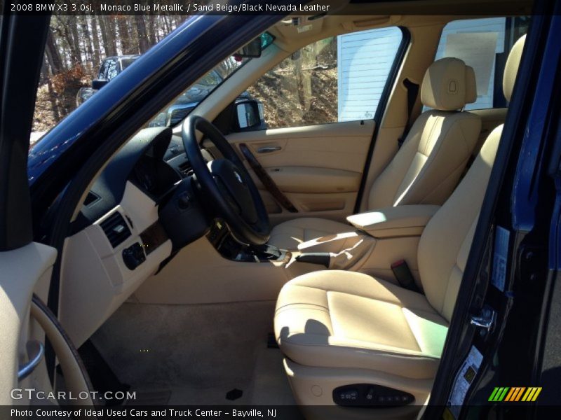 Monaco Blue Metallic / Sand Beige/Black Nevada Leather 2008 BMW X3 3.0si