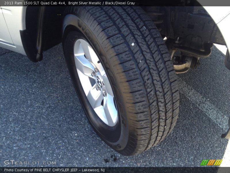 Bright Silver Metallic / Black/Diesel Gray 2013 Ram 1500 SLT Quad Cab 4x4