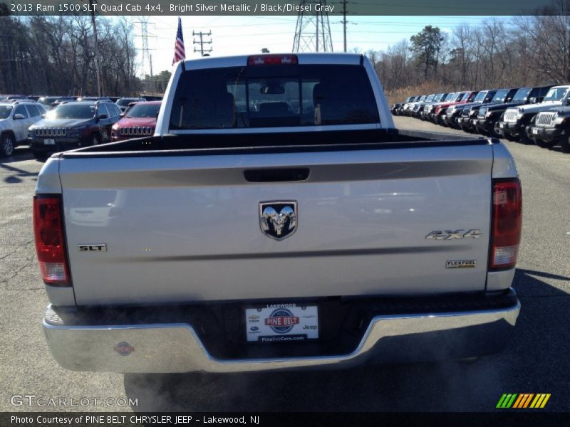 Bright Silver Metallic / Black/Diesel Gray 2013 Ram 1500 SLT Quad Cab 4x4