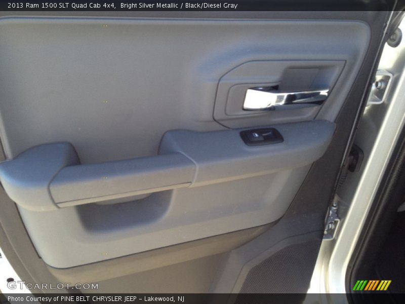 Bright Silver Metallic / Black/Diesel Gray 2013 Ram 1500 SLT Quad Cab 4x4