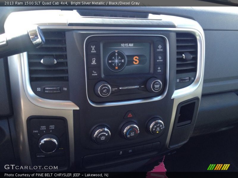 Bright Silver Metallic / Black/Diesel Gray 2013 Ram 1500 SLT Quad Cab 4x4