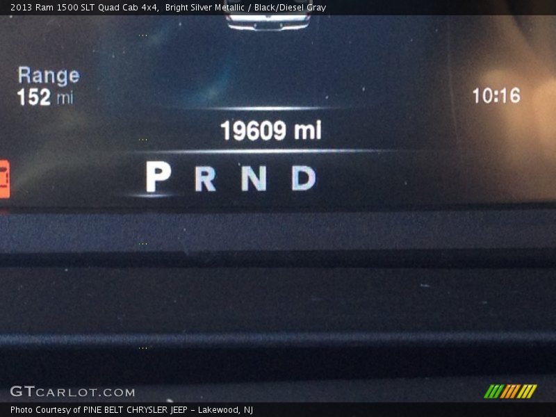 Bright Silver Metallic / Black/Diesel Gray 2013 Ram 1500 SLT Quad Cab 4x4