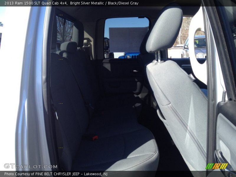 Bright Silver Metallic / Black/Diesel Gray 2013 Ram 1500 SLT Quad Cab 4x4
