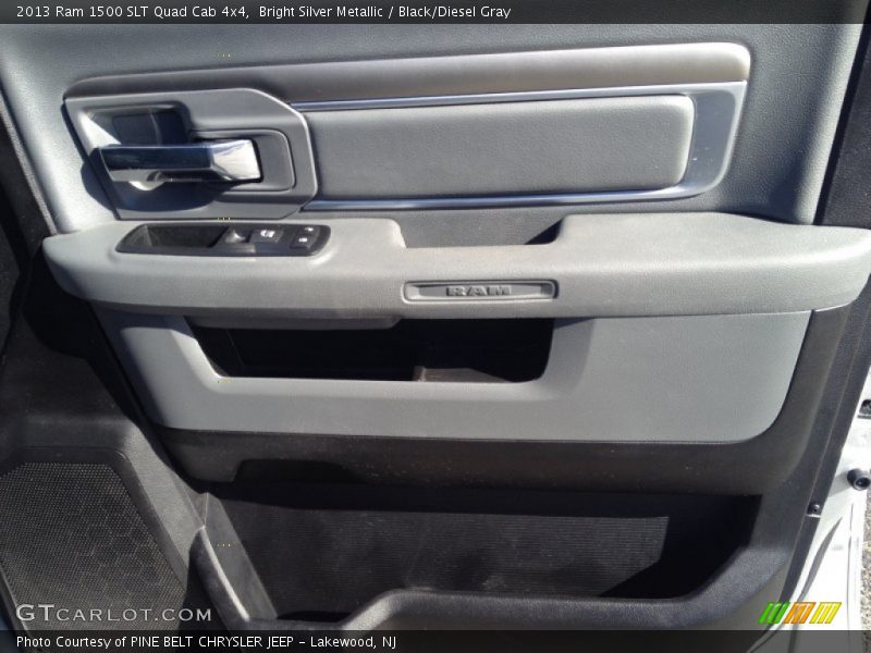 Bright Silver Metallic / Black/Diesel Gray 2013 Ram 1500 SLT Quad Cab 4x4