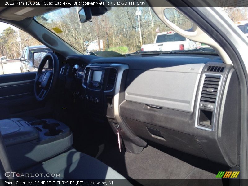 Bright Silver Metallic / Black/Diesel Gray 2013 Ram 1500 SLT Quad Cab 4x4