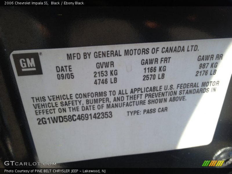 Black / Ebony Black 2006 Chevrolet Impala SS