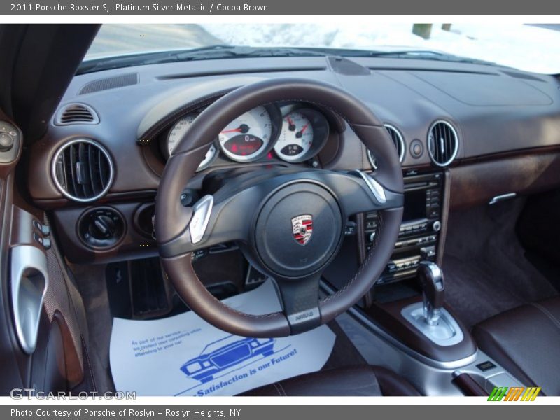 Platinum Silver Metallic / Cocoa Brown 2011 Porsche Boxster S