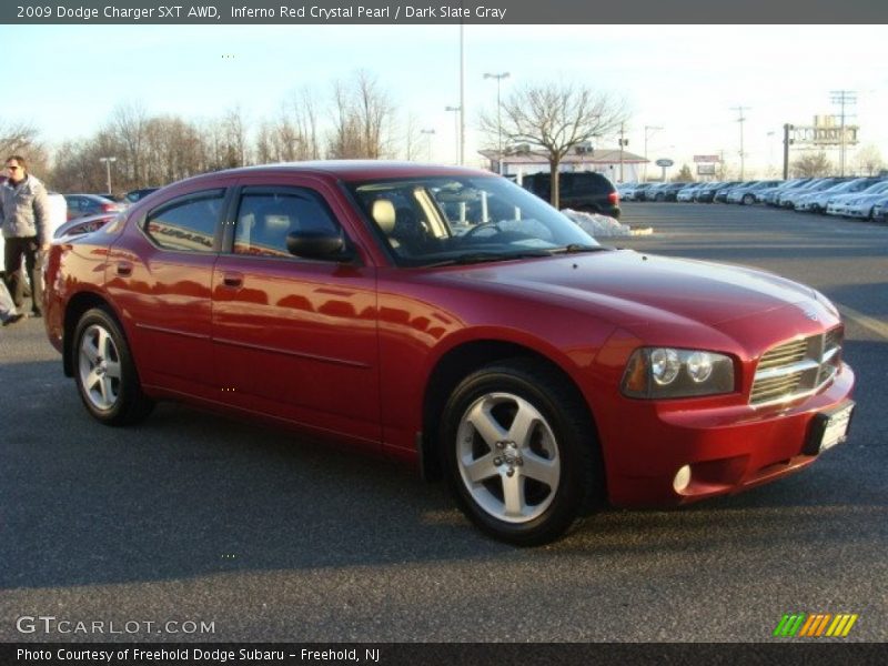 Inferno Red Crystal Pearl / Dark Slate Gray 2009 Dodge Charger SXT AWD