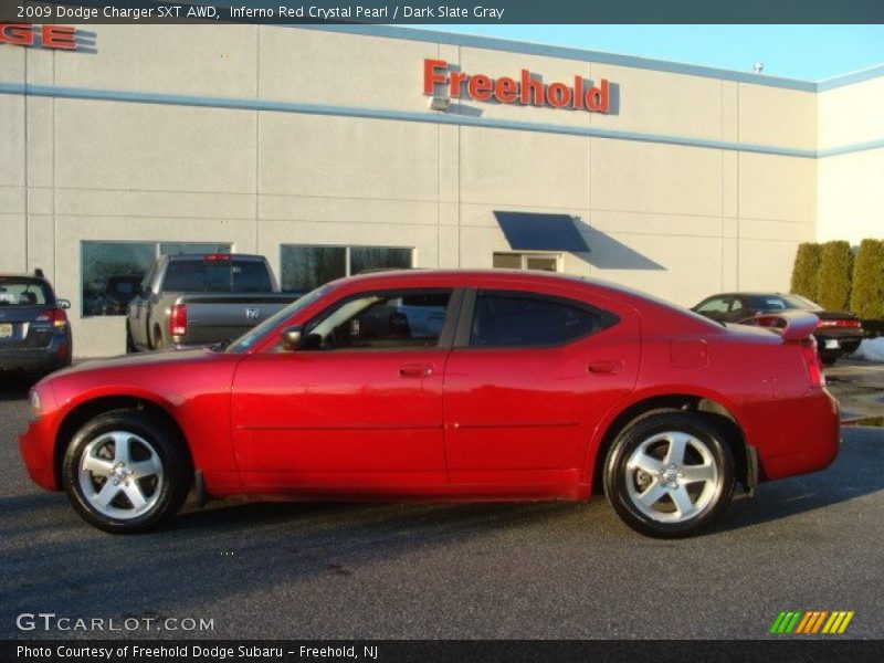 Inferno Red Crystal Pearl / Dark Slate Gray 2009 Dodge Charger SXT AWD