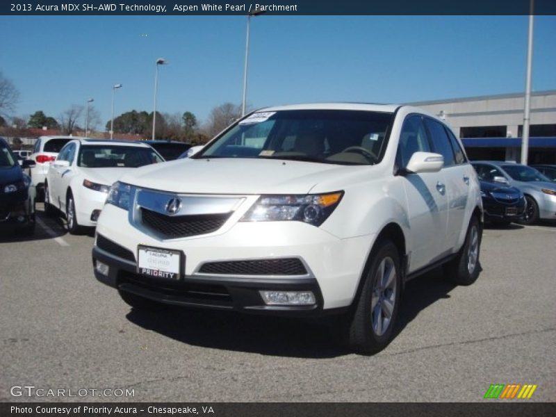 Aspen White Pearl / Parchment 2013 Acura MDX SH-AWD Technology