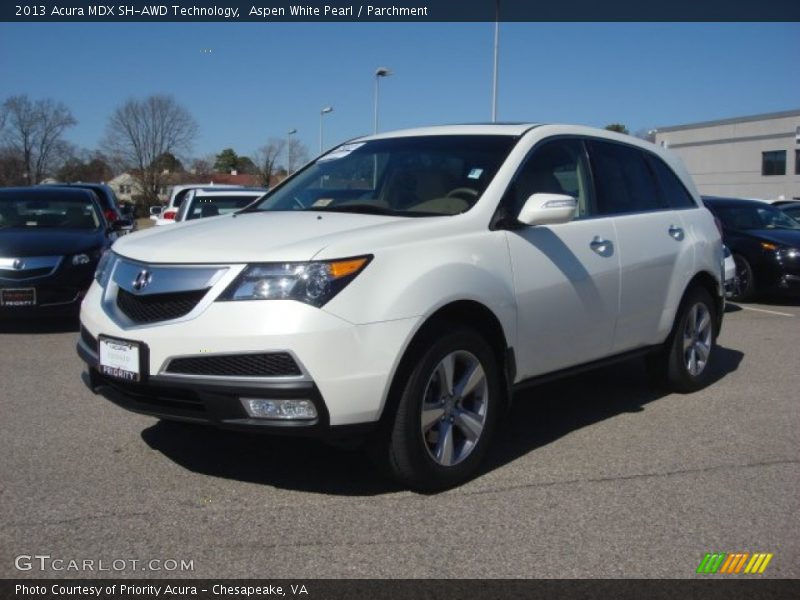 Aspen White Pearl / Parchment 2013 Acura MDX SH-AWD Technology