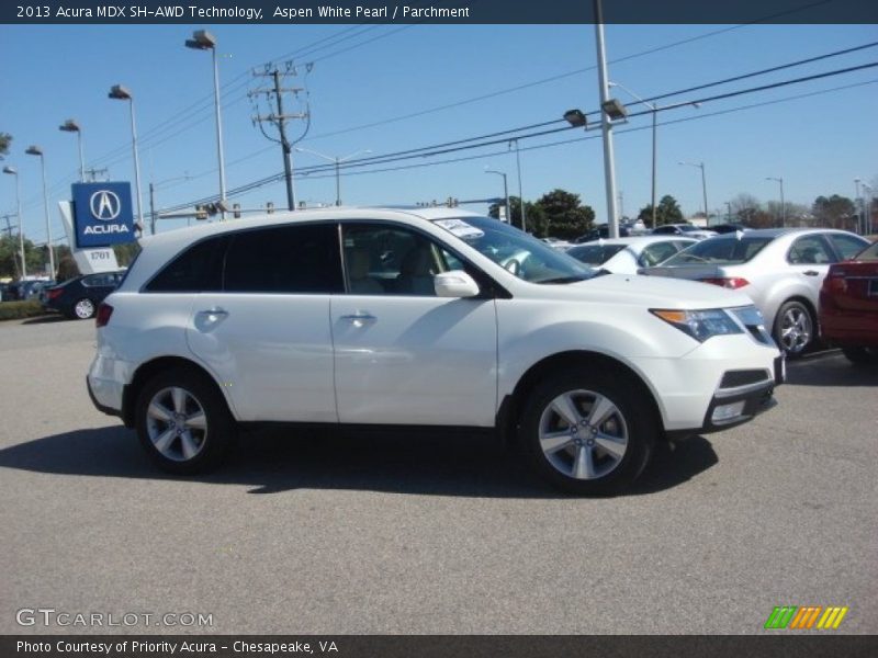 Aspen White Pearl / Parchment 2013 Acura MDX SH-AWD Technology