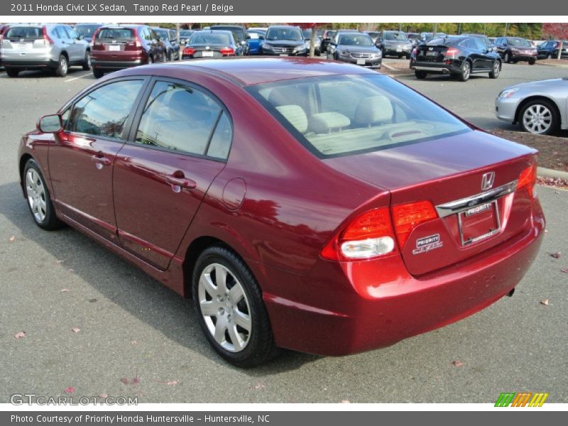 Tango Red Pearl / Beige 2011 Honda Civic LX Sedan