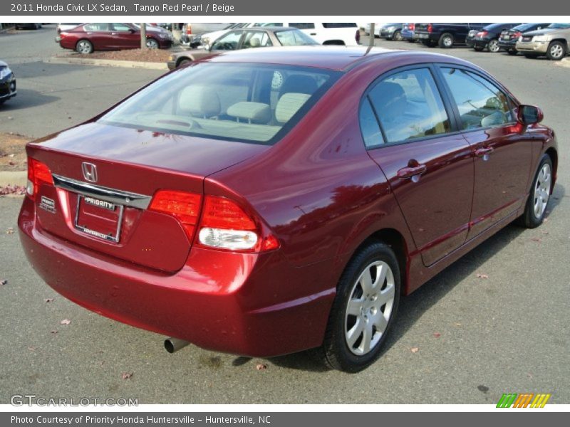 Tango Red Pearl / Beige 2011 Honda Civic LX Sedan