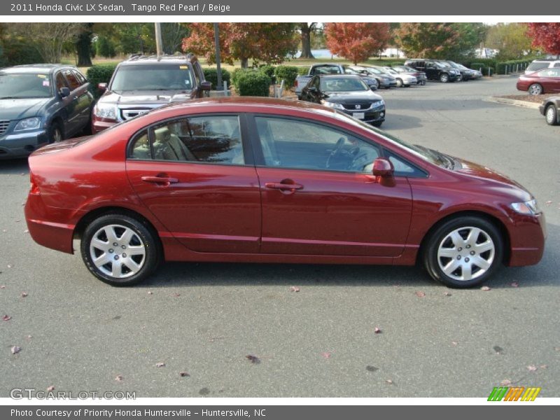 Tango Red Pearl / Beige 2011 Honda Civic LX Sedan