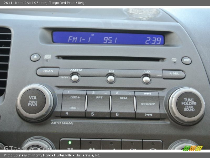 Tango Red Pearl / Beige 2011 Honda Civic LX Sedan