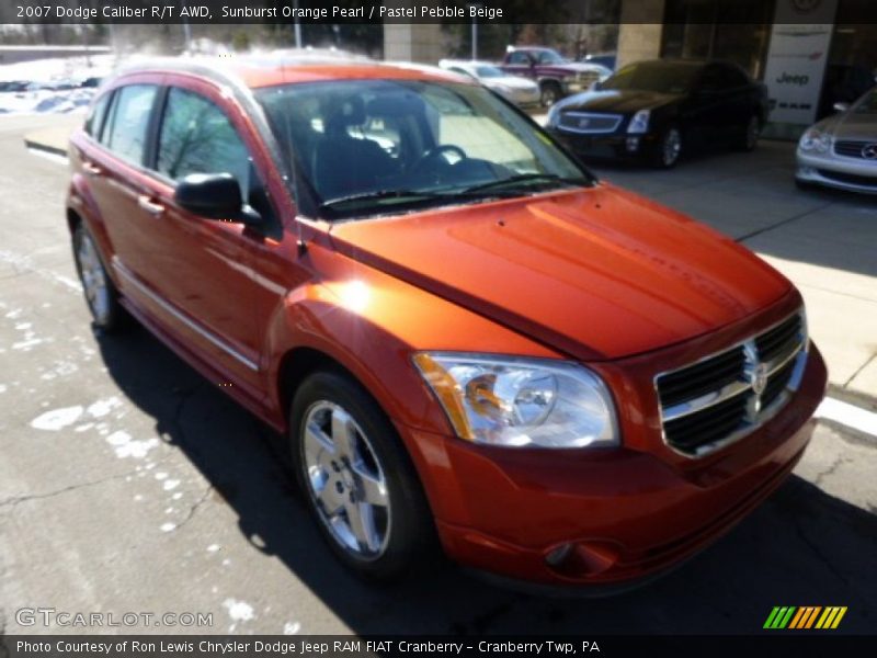 Sunburst Orange Pearl / Pastel Pebble Beige 2007 Dodge Caliber R/T AWD