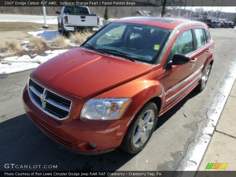 Sunburst Orange Pearl / Pastel Pebble Beige 2007 Dodge Caliber R/T AWD