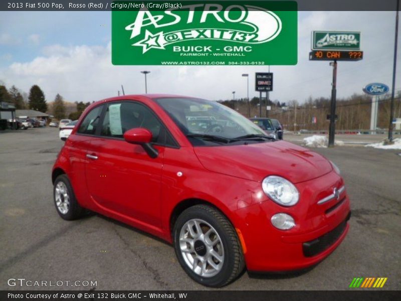 Rosso (Red) / Grigio/Nero (Gray/Black) 2013 Fiat 500 Pop