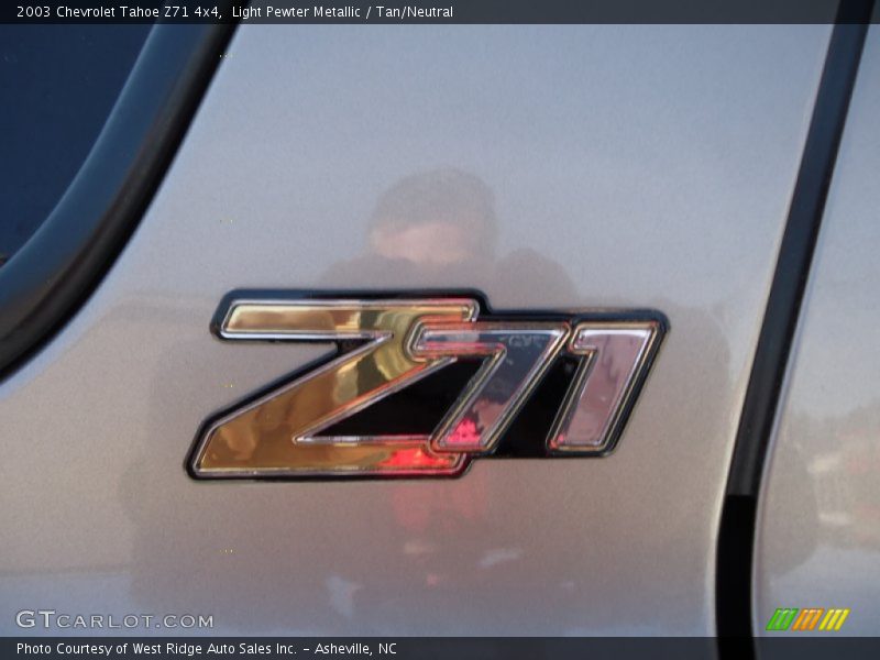 Light Pewter Metallic / Tan/Neutral 2003 Chevrolet Tahoe Z71 4x4