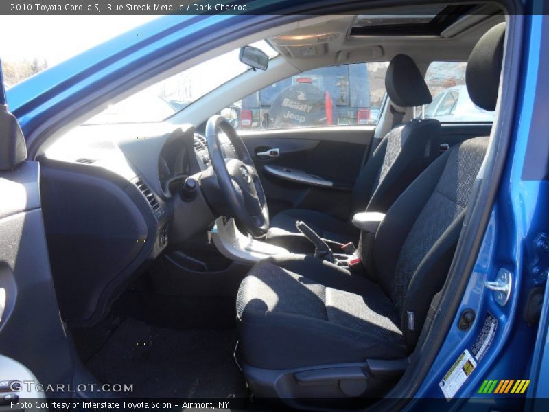 Blue Streak Metallic / Dark Charcoal 2010 Toyota Corolla S