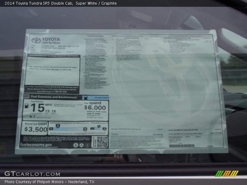 Super White / Graphite 2014 Toyota Tundra SR5 Double Cab