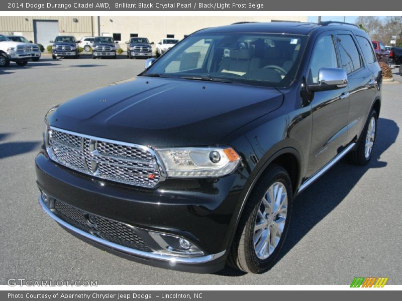Brilliant Black Crystal Pearl / Black/Light Frost Beige 2014 Dodge Durango Citadel AWD