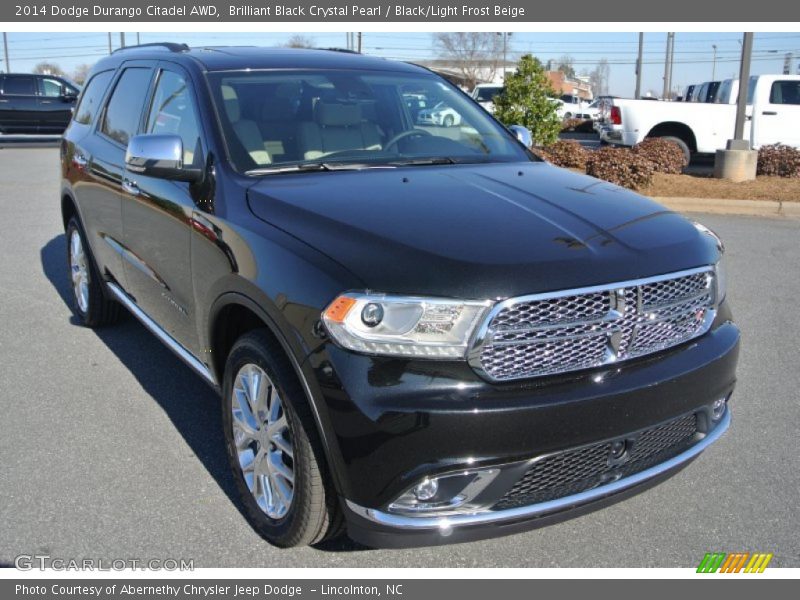 Brilliant Black Crystal Pearl / Black/Light Frost Beige 2014 Dodge Durango Citadel AWD