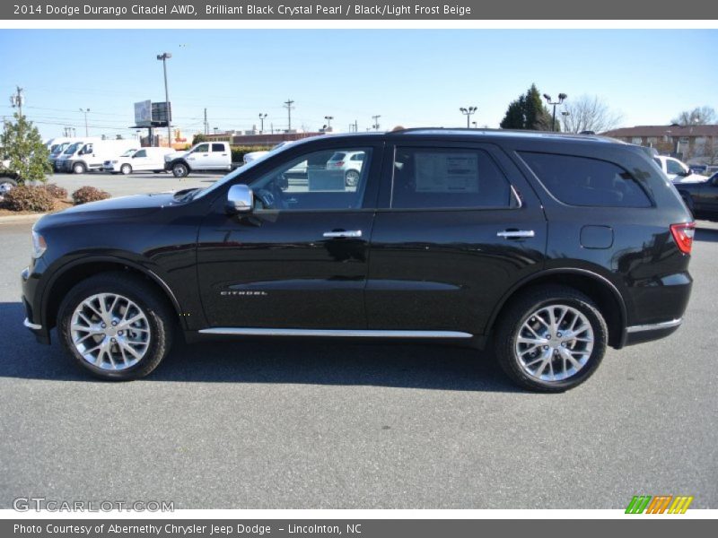 Brilliant Black Crystal Pearl / Black/Light Frost Beige 2014 Dodge Durango Citadel AWD