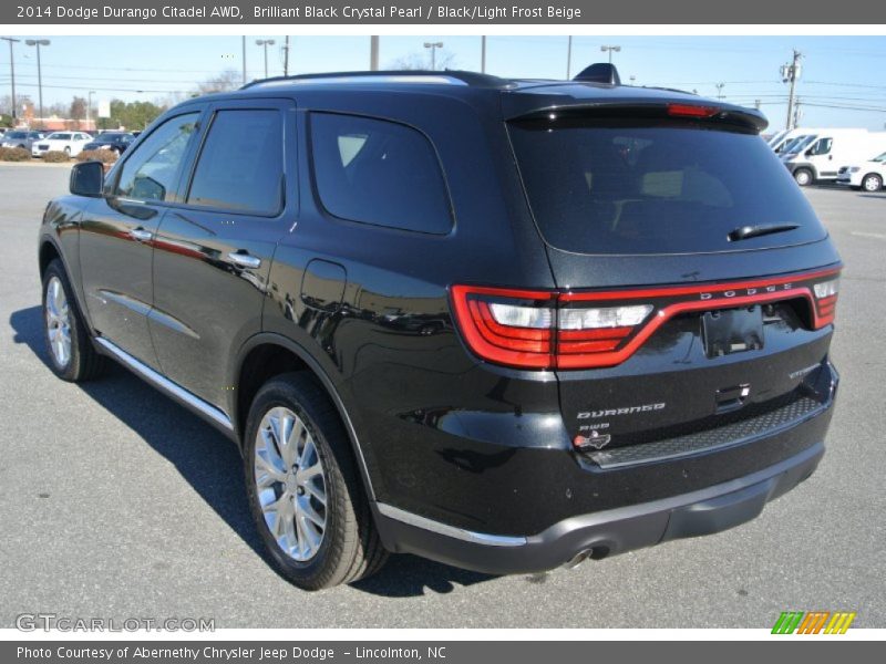 Brilliant Black Crystal Pearl / Black/Light Frost Beige 2014 Dodge Durango Citadel AWD