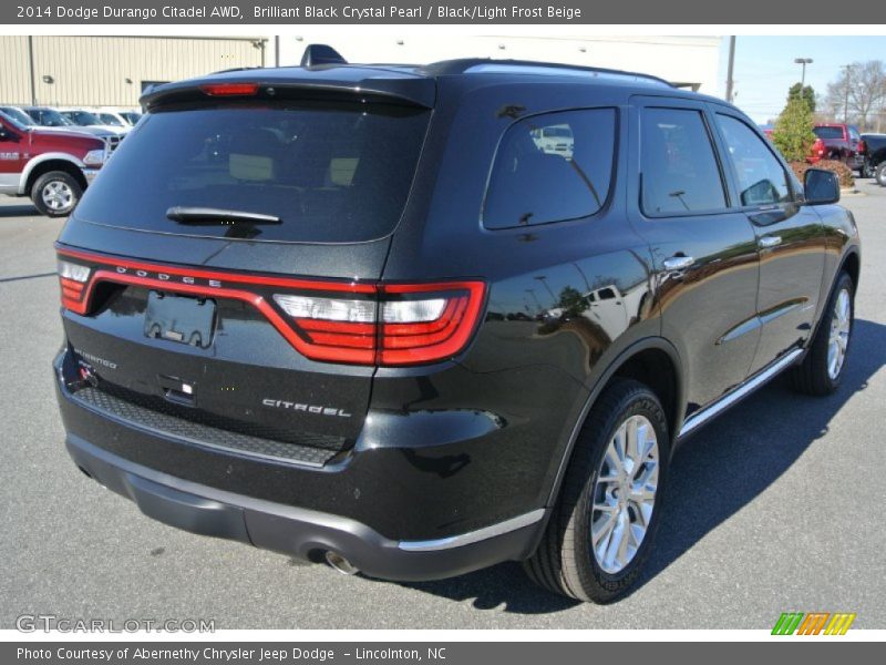 Brilliant Black Crystal Pearl / Black/Light Frost Beige 2014 Dodge Durango Citadel AWD