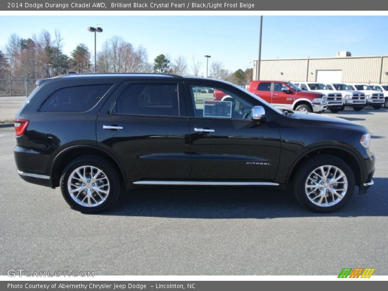 Brilliant Black Crystal Pearl / Black/Light Frost Beige 2014 Dodge Durango Citadel AWD