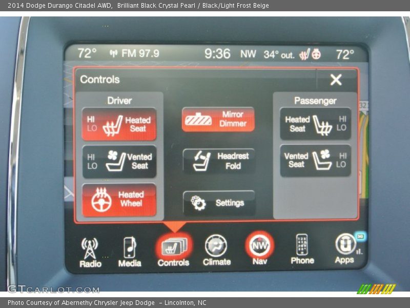 Brilliant Black Crystal Pearl / Black/Light Frost Beige 2014 Dodge Durango Citadel AWD