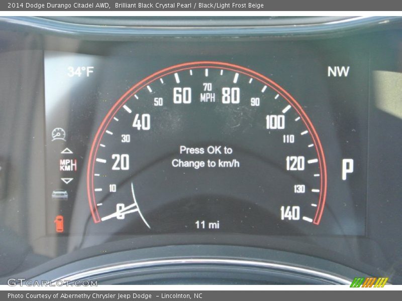 Brilliant Black Crystal Pearl / Black/Light Frost Beige 2014 Dodge Durango Citadel AWD