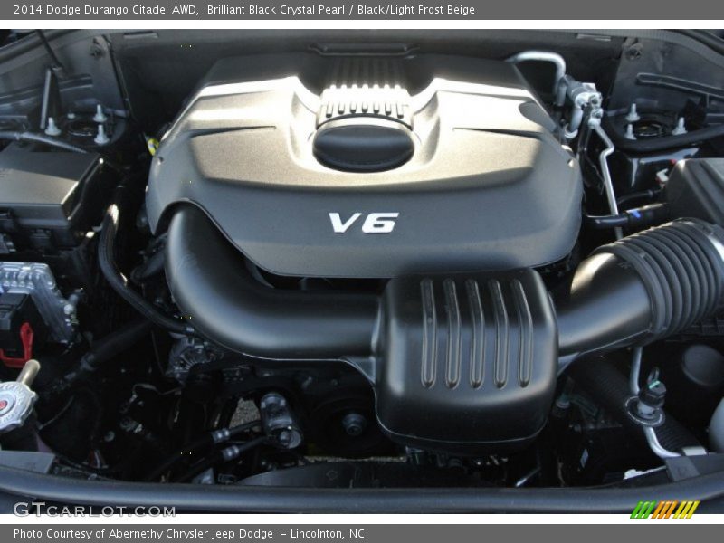 Brilliant Black Crystal Pearl / Black/Light Frost Beige 2014 Dodge Durango Citadel AWD