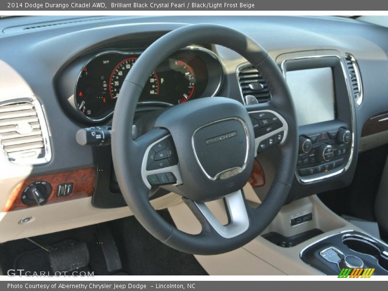 Brilliant Black Crystal Pearl / Black/Light Frost Beige 2014 Dodge Durango Citadel AWD