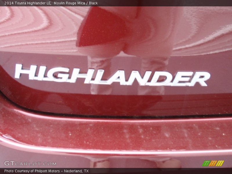 Moulin Rouge Mica / Black 2014 Toyota Highlander LE
