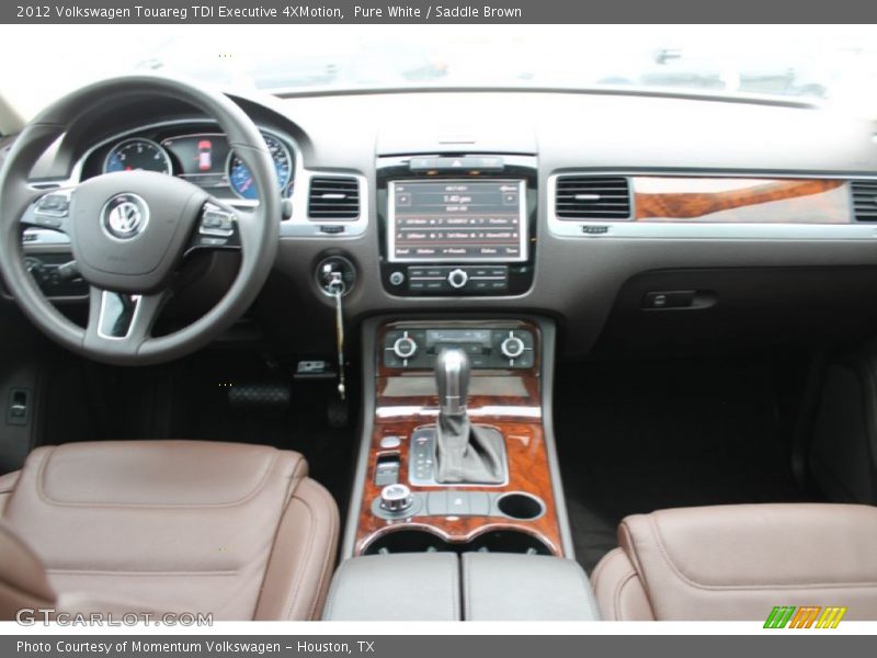 Pure White / Saddle Brown 2012 Volkswagen Touareg TDI Executive 4XMotion