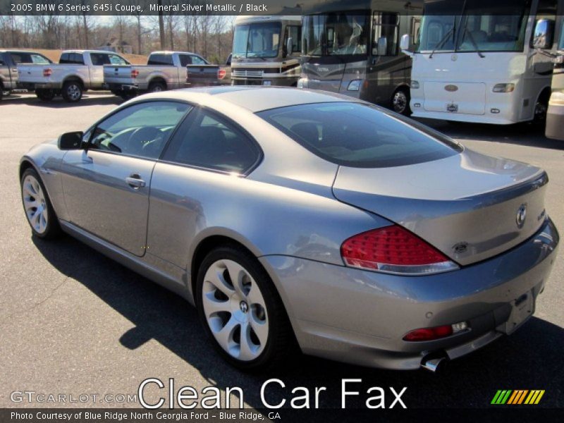 Mineral Silver Metallic / Black 2005 BMW 6 Series 645i Coupe