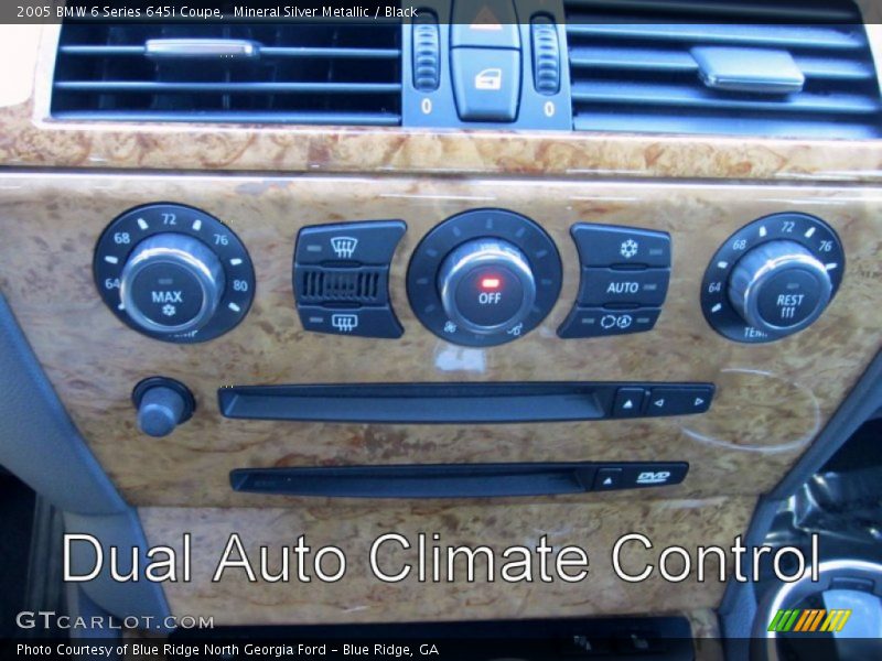 Mineral Silver Metallic / Black 2005 BMW 6 Series 645i Coupe