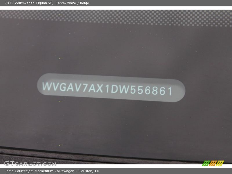 Candy White / Beige 2013 Volkswagen Tiguan SE